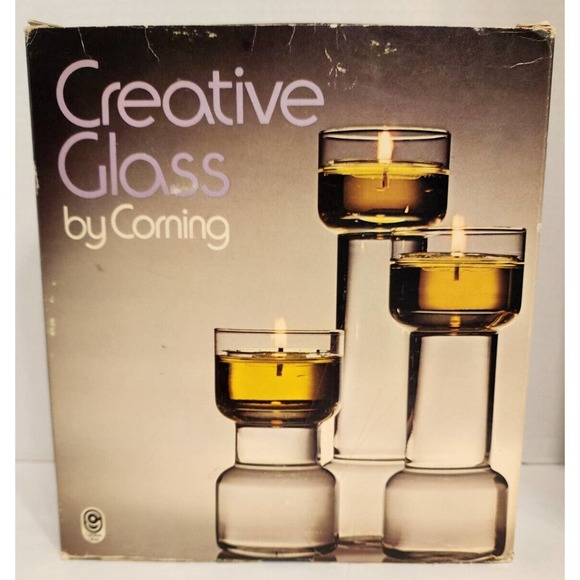 Vtg Creative Glass Flameglow Candleholders NOS -ONLY TWO HOLDERS LARGE & MEDIUM - Picture 1 of 4